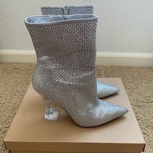 silver heels/booties